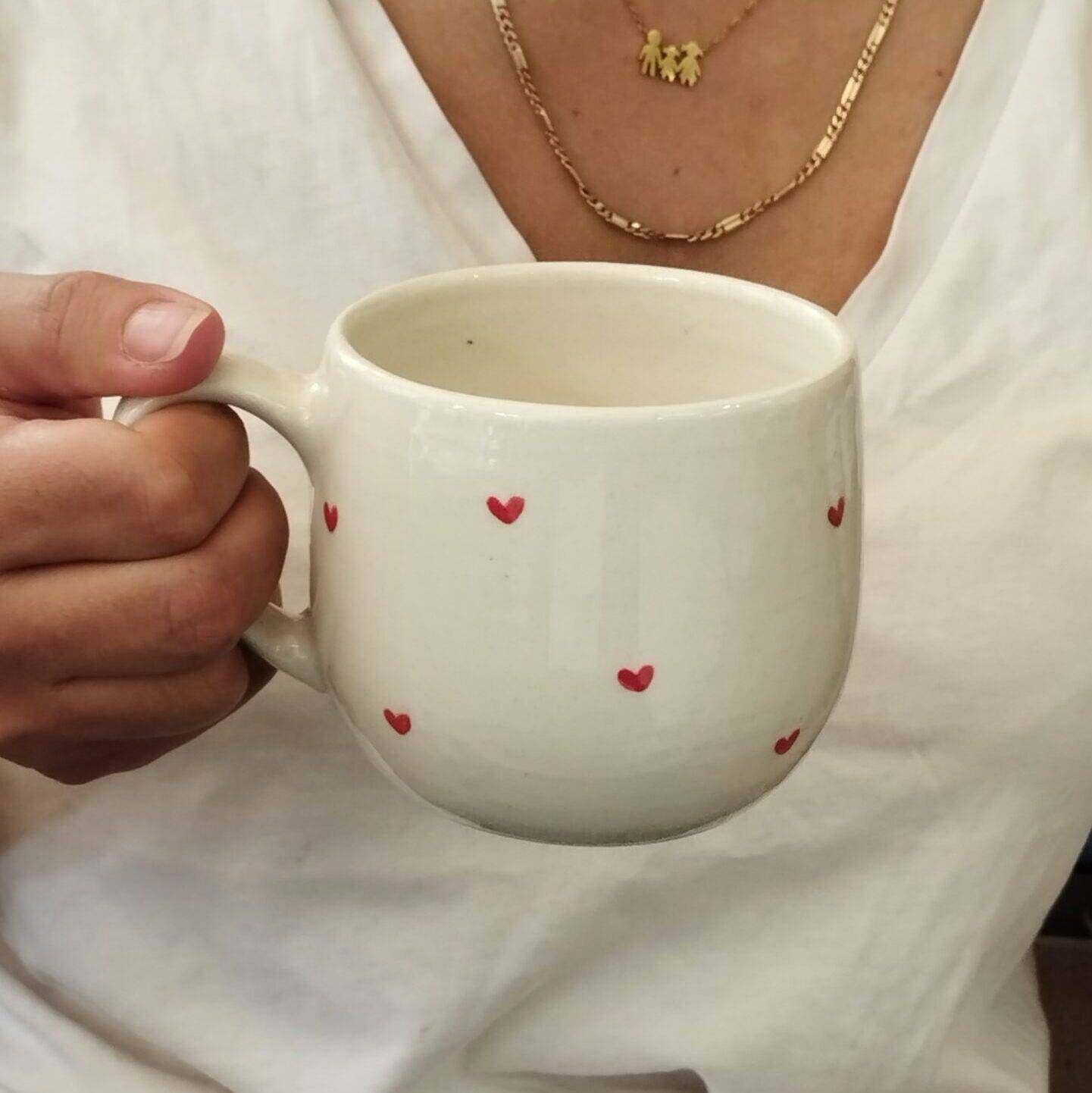 Κεραμική Κούπα Με Καρδιές